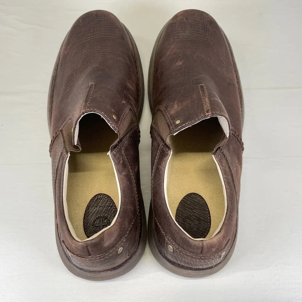 Dr. Martens Shoes Mens Size 12 Brown Leather Slip On Casual Comfort Loafers